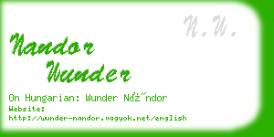 nandor wunder business card